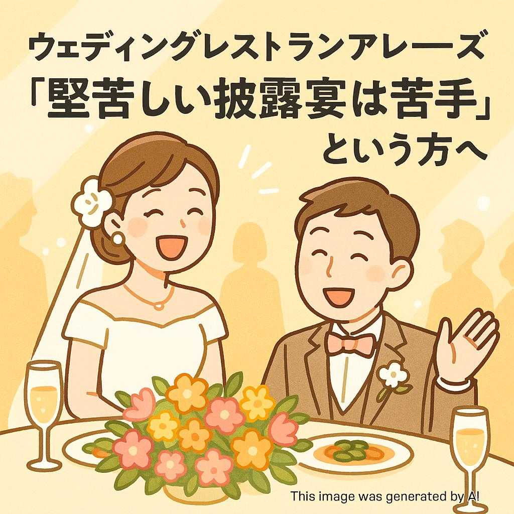 ウェディングレストランアレーズ「堅苦しい披露宴は苦手…」という方へ