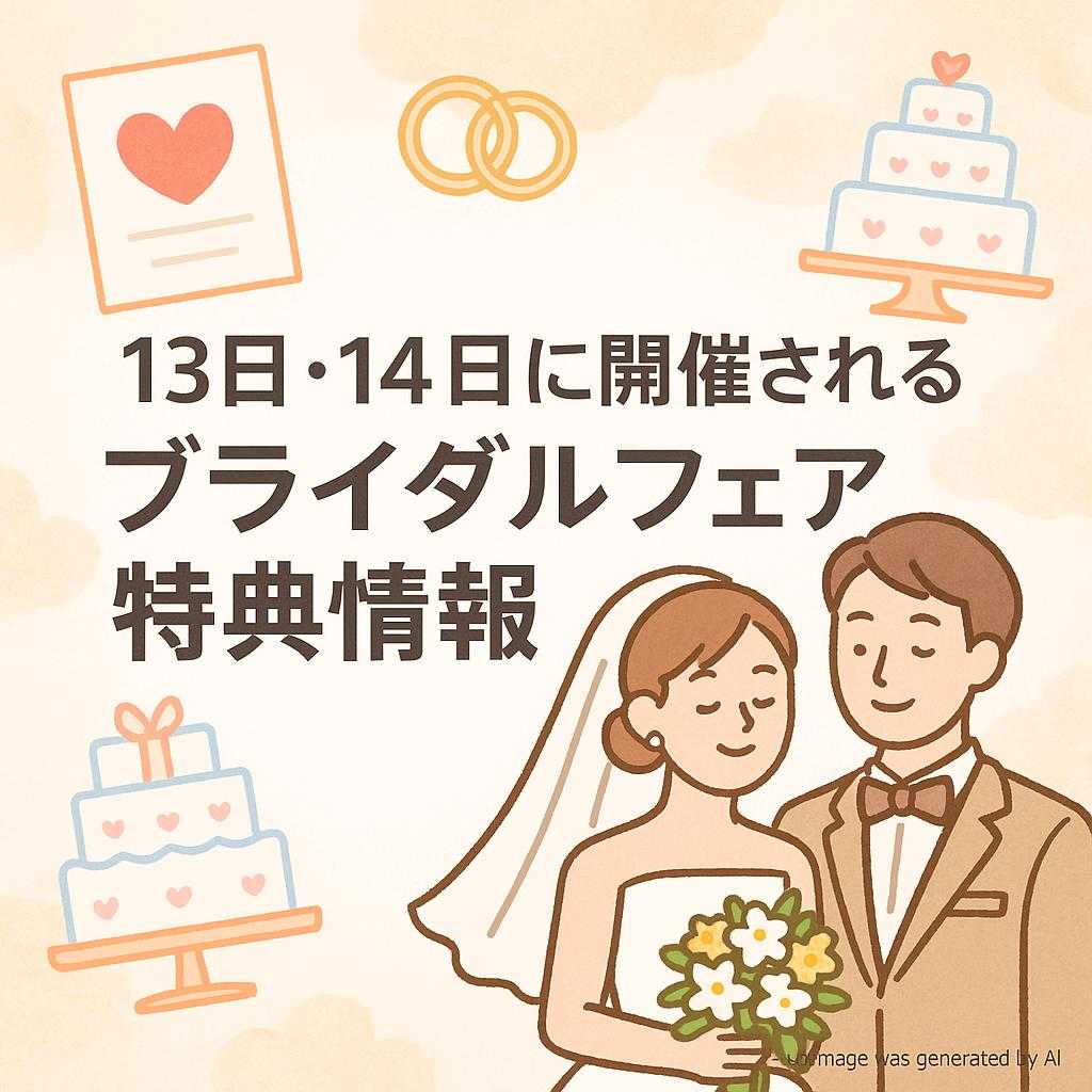 13日・14日に開催されるブライダルフェア特典情報