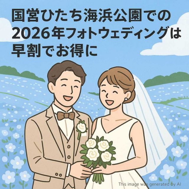 国営ひたち海浜公園での2026年フォトウェディングは早割でお得に