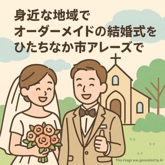 身近な地域でオーダーメイドの結婚式をひたちなか市アレーズで