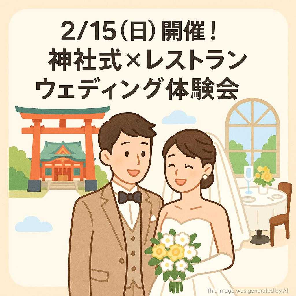 【2/15(日) 開催!神社式×レストランウェディング体験会】