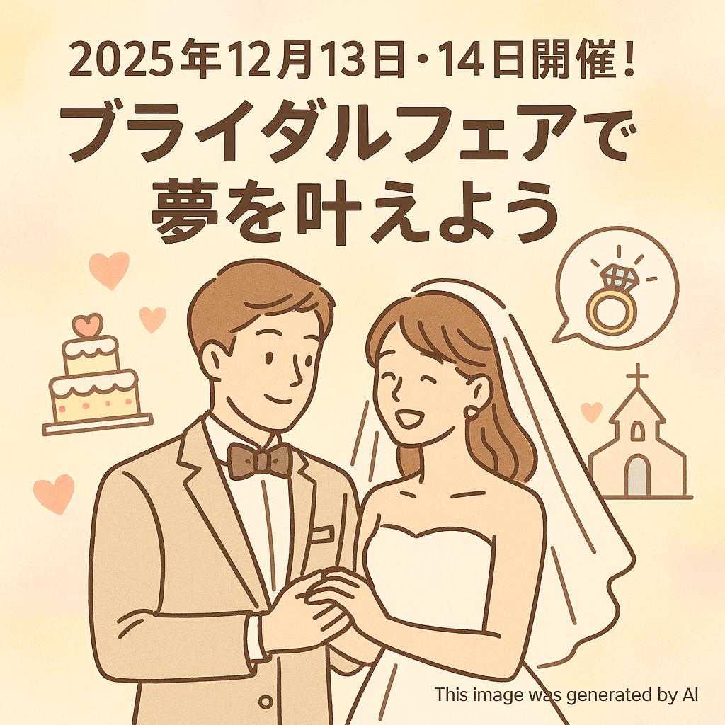 2025年12月13日・14日開催！ブライダルフェアで夢を叶えよう