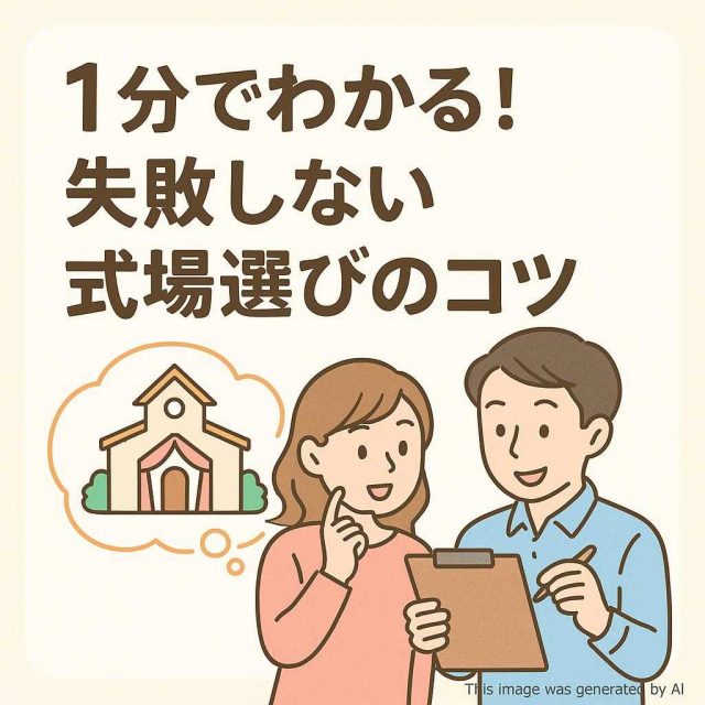 「1分でわかる！失敗しない式場選びのコツ」