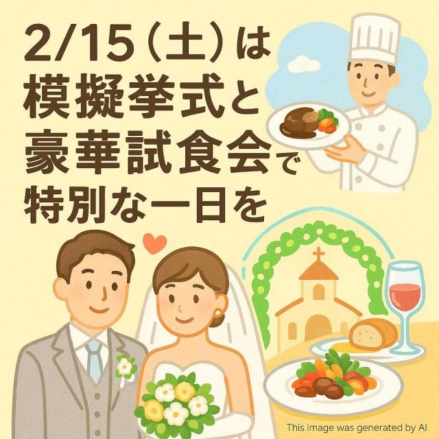 2/15（土）は模擬挙式と豪華試食会で特別な一日を