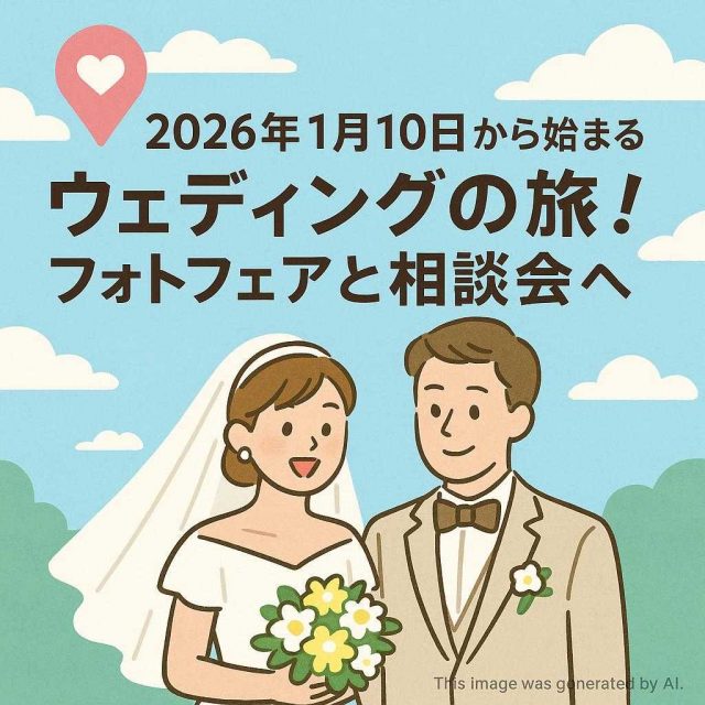 2026年1月10日から始まるウェディングの旅！フォトフェアと相談会へ