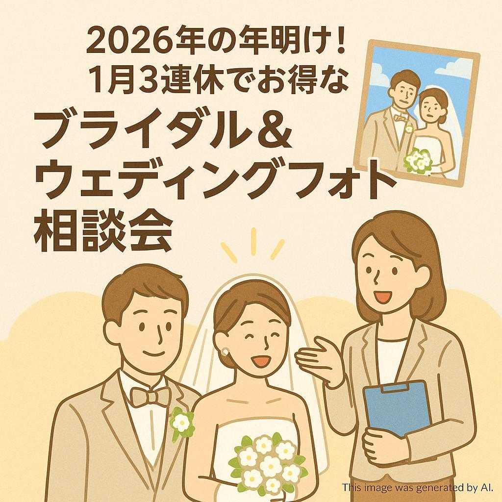 2026年の年明け！１月３連休でお得なブライダル＆ウェディングフォト相談会