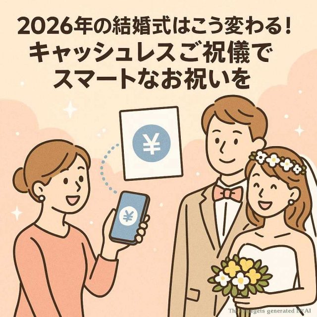 2026年の結婚式はこう変わる！キャッシュレスご祝儀でスマートなお祝いを