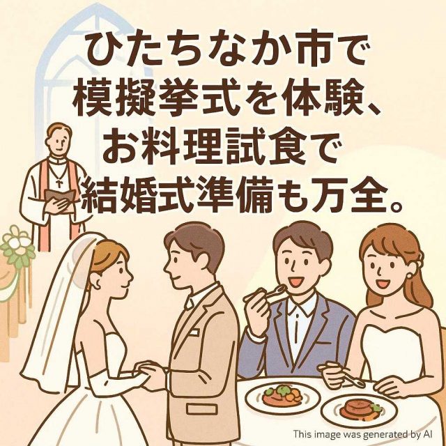 ひたちなか市で模擬挙式を体験、お料理試食で結婚式準備も万全