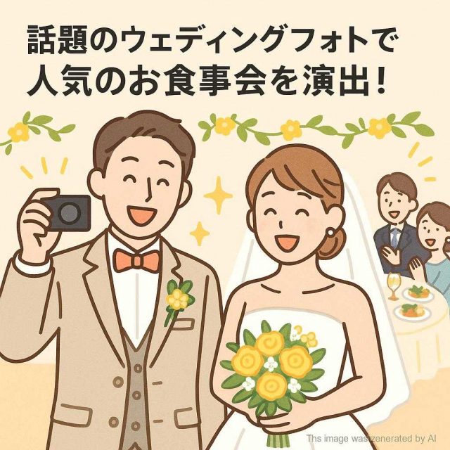 話題のウェディングフォトで人気のお食事会を演出！