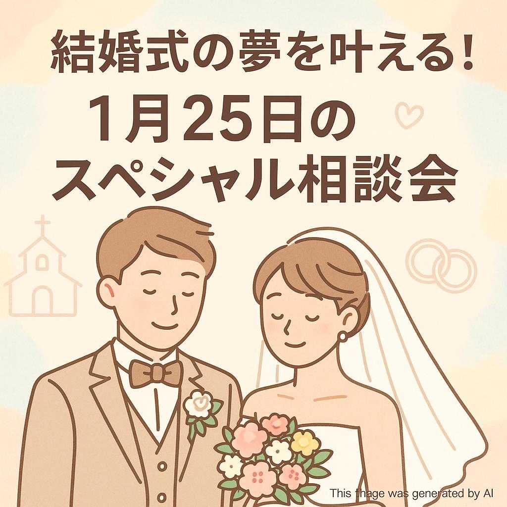 結婚式の夢を叶える！1月25日のスペシャル相談会