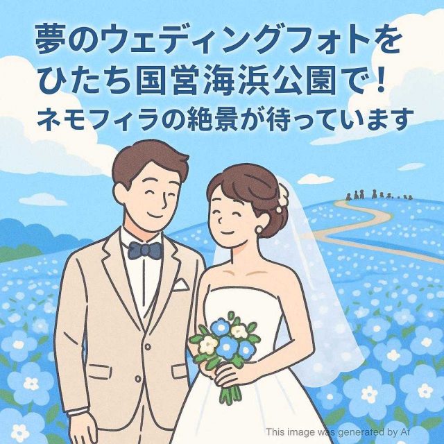 夢のウェディングフォトをひたち国営海浜公園で！ネモフィラの絶景が待っています