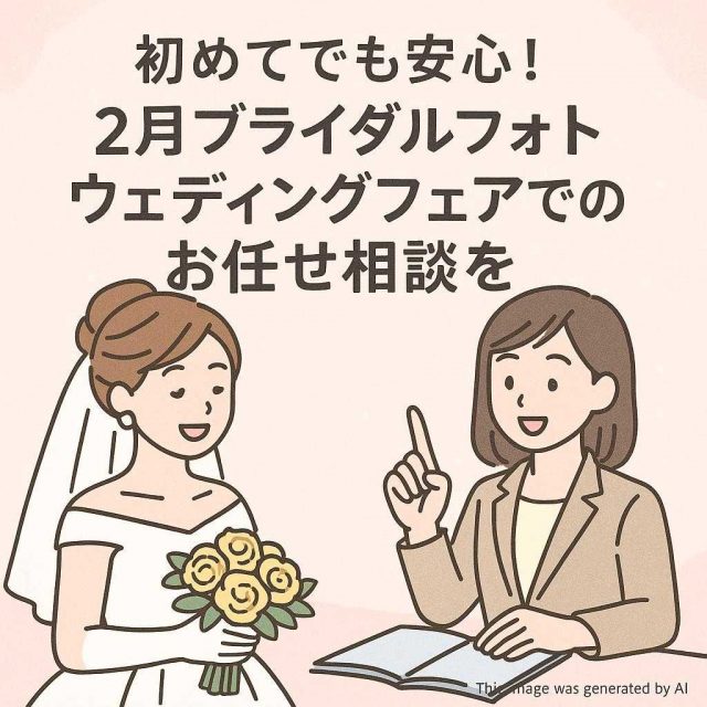 初めてでも安心！２月ブライダルフォトウェディングフェアでお任せ相談を