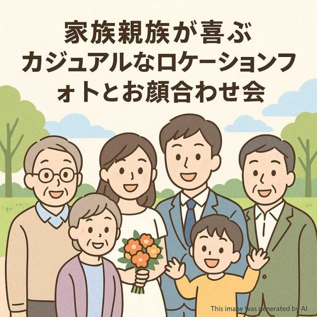 家族親族が喜ぶカジュアルなロケーションフォトとお顔合わせ会