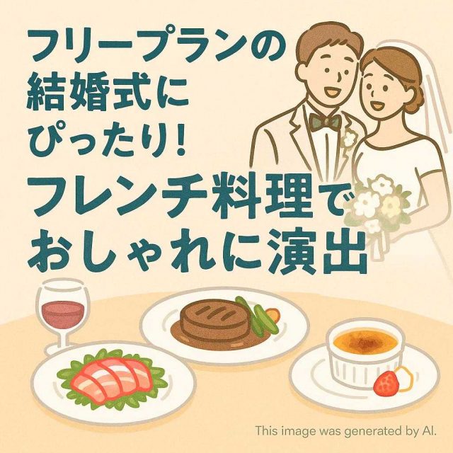 フリープランの結婚式にぴったり！フレンチ料理でおしゃれに演出