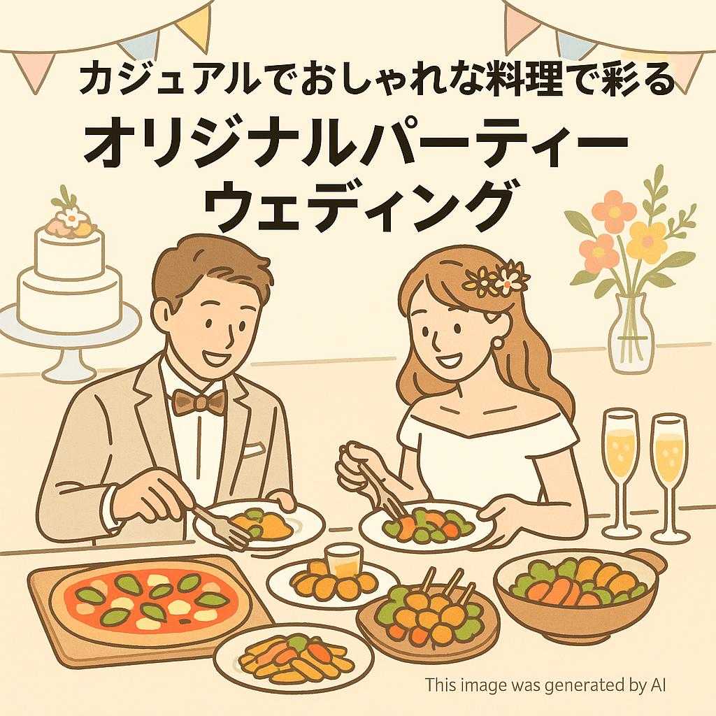 カジュアルでおしゃれな料理で彩るオリジナルパーティーウェディング
