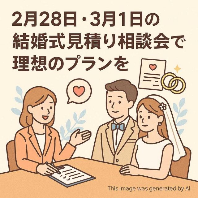 2月28日・3月1日の結婚式見積り相談会で理想のプランを