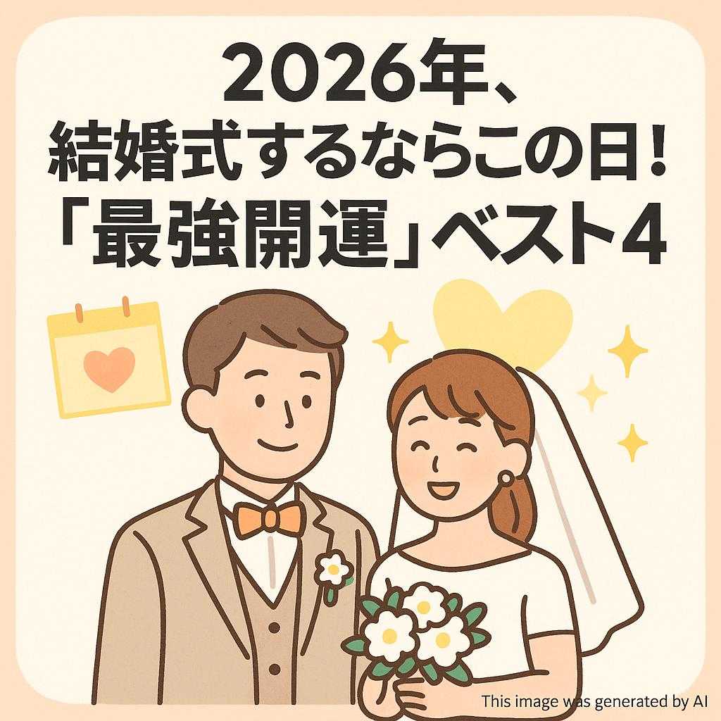 2026年、結婚式するならこの日！「最強開運日」ベスト4