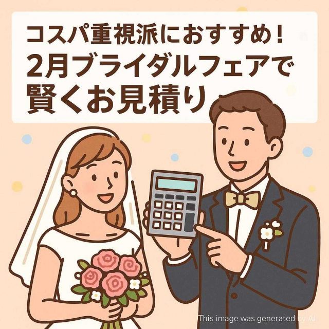コスパ重視派におすすめ！２月ブライダルフェアで賢くお見積り