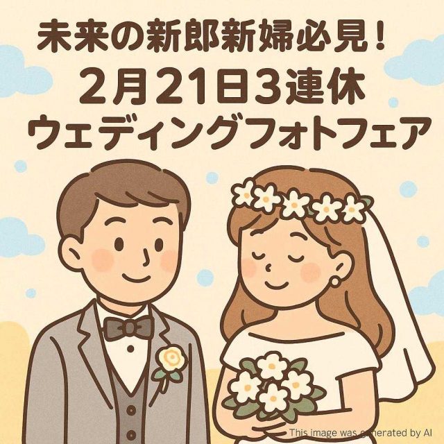 未来の新郎新婦必見！2月21日3連休ウェディングフォトフェア