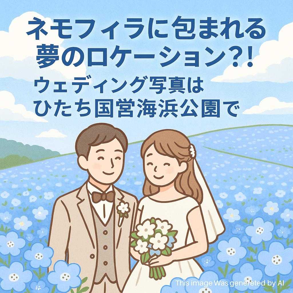 ネモフィラに包まれる夢のロケーション?! ウェディング写真はひたち国営海浜公園で