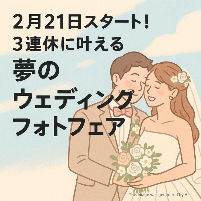 2月21日スタート！3連休に叶える夢のウェディングフォトフェア
