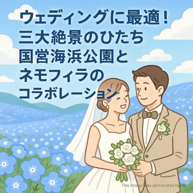 ウェディングに最適！三大絶景のひたち国営海浜公園とネモフィラのコラボレーション