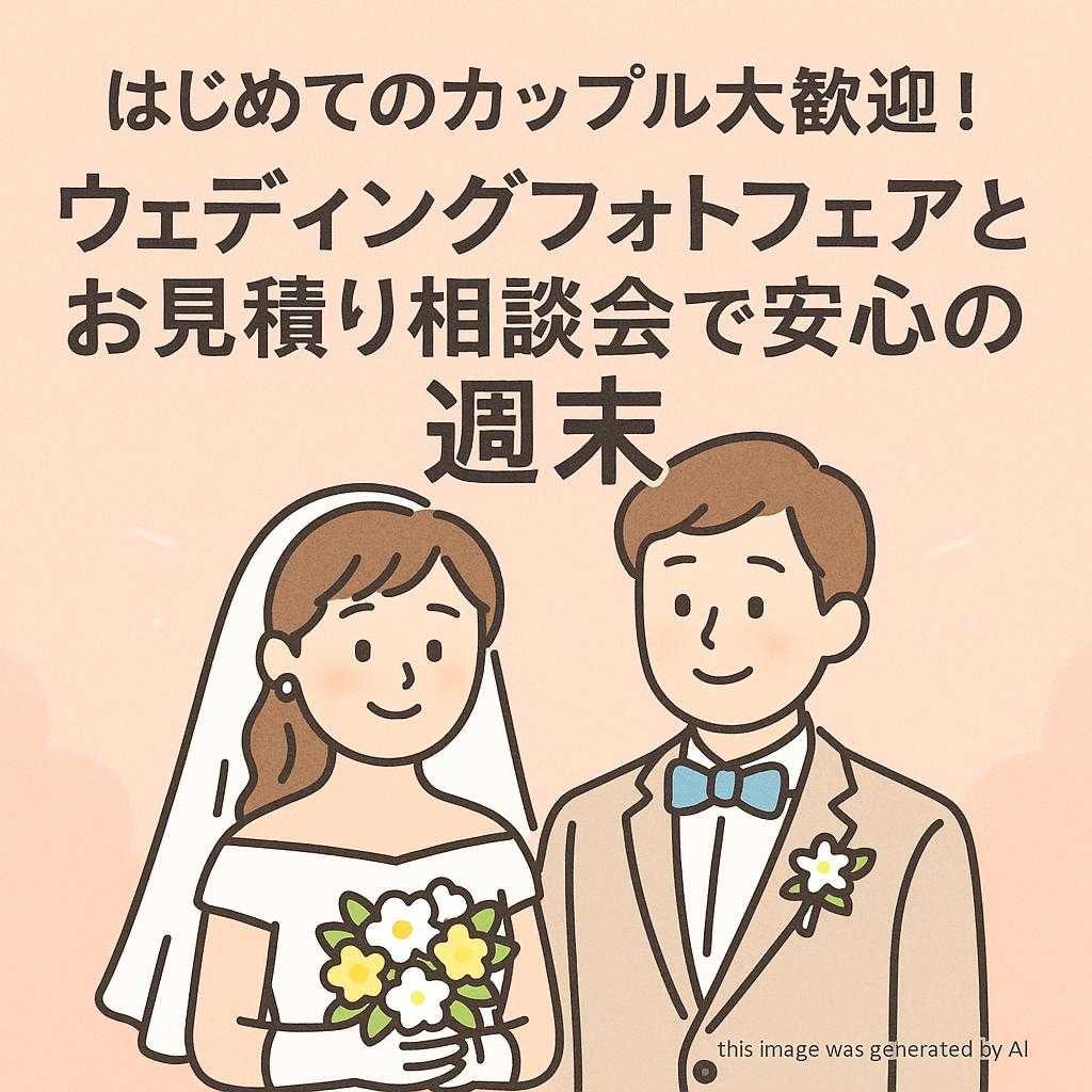 はじめてのカップル大歓迎！ウェディングフォトフェアとお見積り相談会で安心の週末