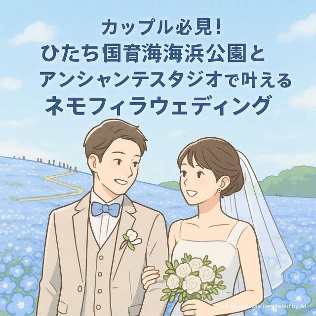カップル必見！ひたち国営海浜公園とアンシャンテスタジオで叶えるネモフィラウェディング