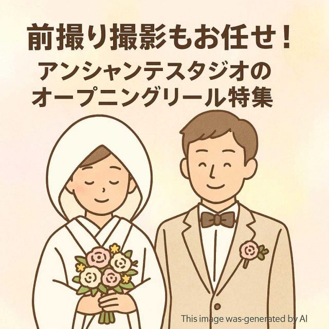 前撮り撮影もお任せ！アンシャンテスタジオのオープニングリール特集 記事生成