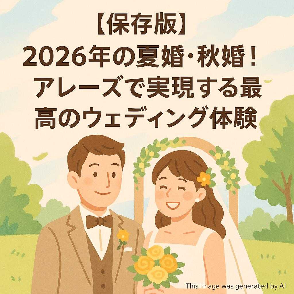 【保存版】2026年の夏婚・秋婚!アレーズで実現する最高のウェディング体験