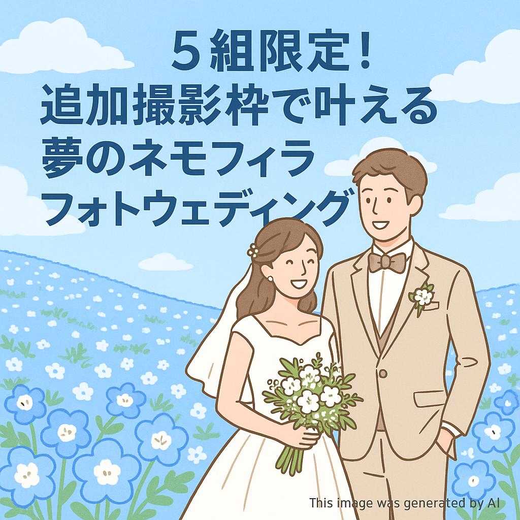 5組限定！追加撮影枠で叶える夢のネモフィラフォトウェディング