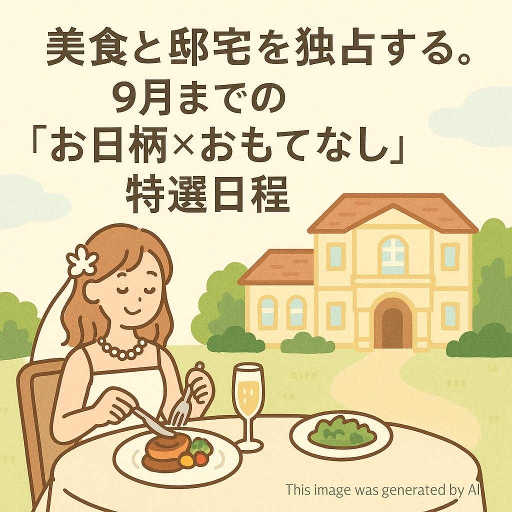 「美食と邸宅を独占する。9月までの『お日柄×おもてなし』特選日程」
