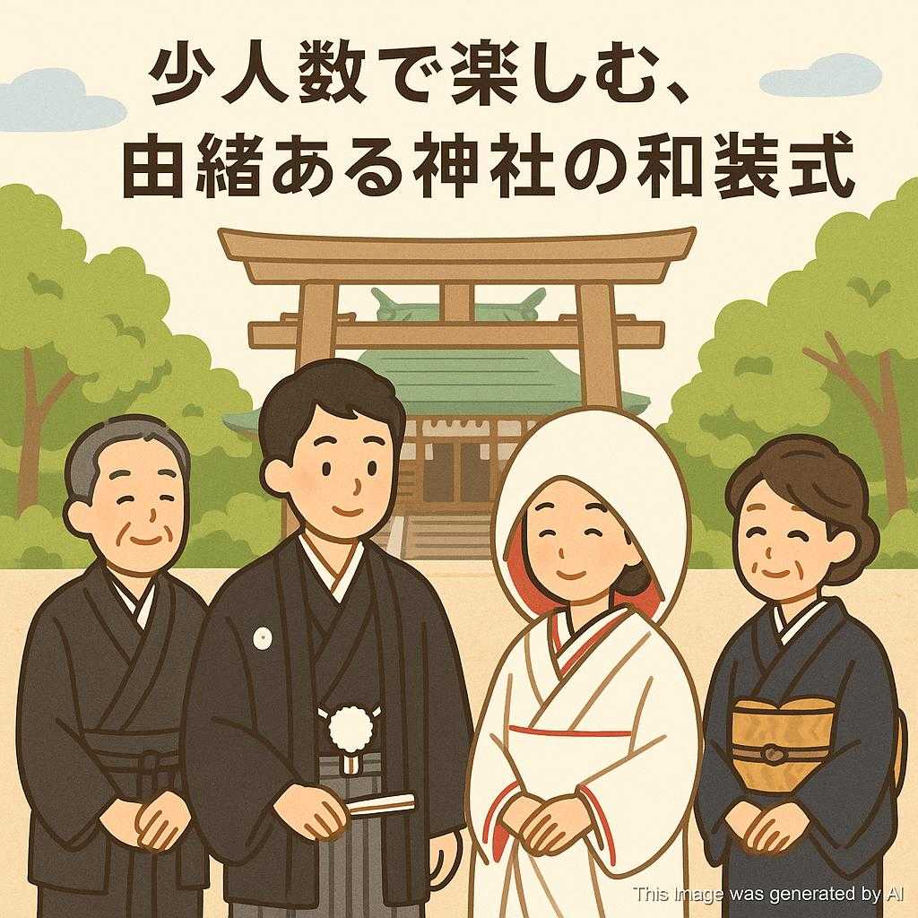 少人数で楽しむ、由緒ある神社の和装式