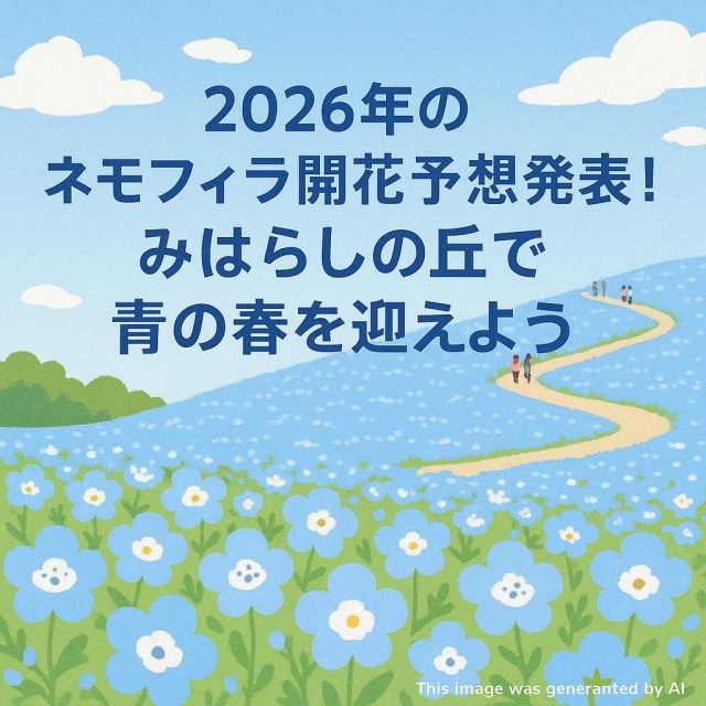 2026年のネモフィラ開花予想発表！みはらしの丘で青の春を迎えよう