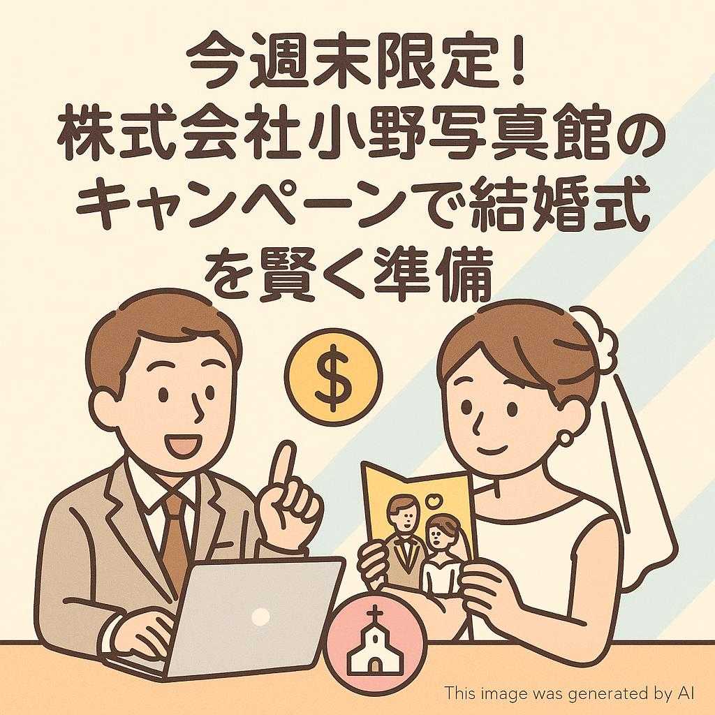 今週末限定！株式会社小野写真館のキャンペーンで結婚式を賢く準備