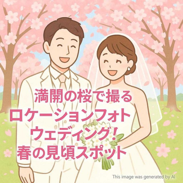 満開の桜で撮るロケーションフォトウェディング！春の見頃スポット