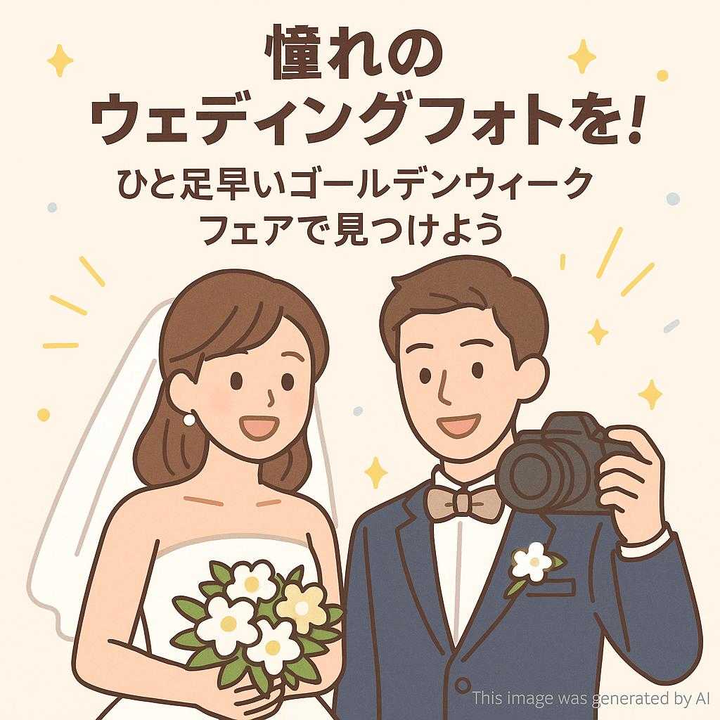 憧れのウェディングフォトを！ひと足早いゴールデンウィークフェアで見つけよう
