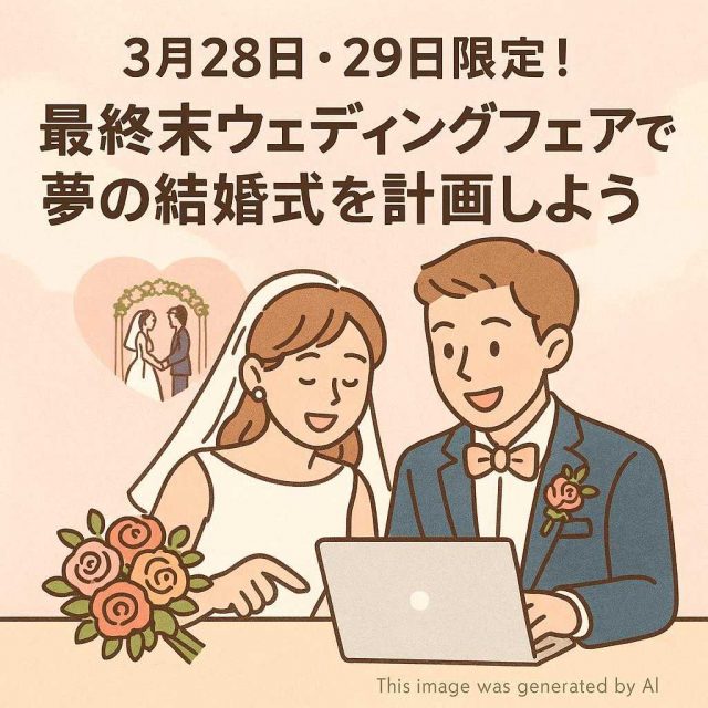 3月28日・29日限定！最終末ウェディングフェアで夢の結婚式を計画しよう