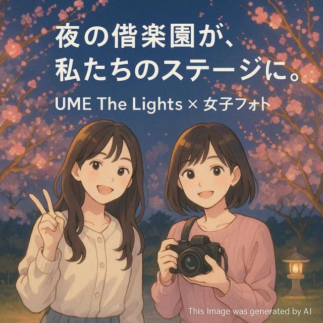 夜の偕楽園が、私たちのステージになる。  UME The Lights × 女子フォト