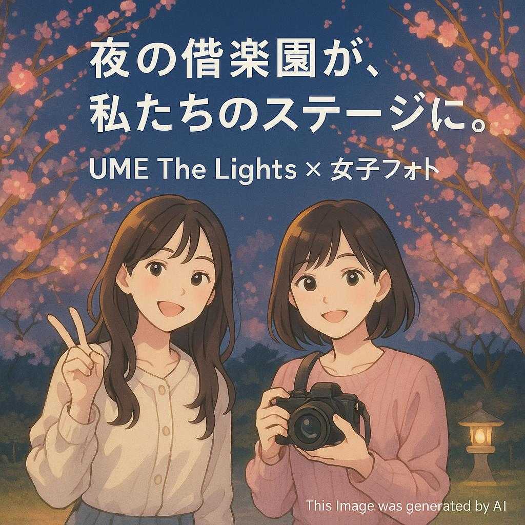 夜の偕楽園が、私たちのステージになる。  UME The Lights × 女子フォト