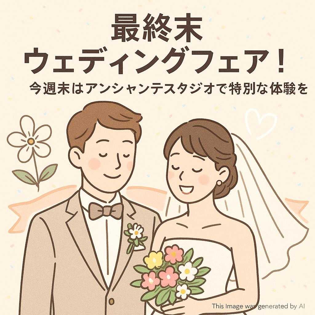 最終末ウェディングフェア！今週末はアンシャンテスタジオで特別な体験を
