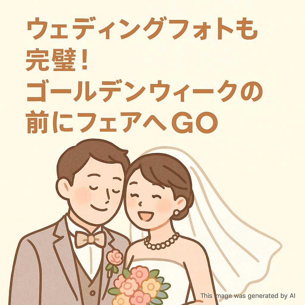 ウェディングフォトも完璧！ゴールデンウィークの前にフェアへＧＯ