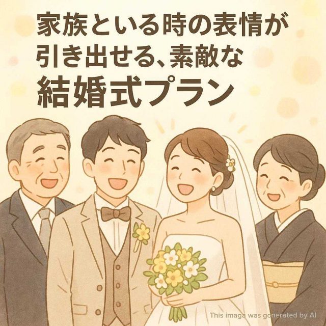 家族といる時の表情が引き出せる、素敵な結婚式プラン