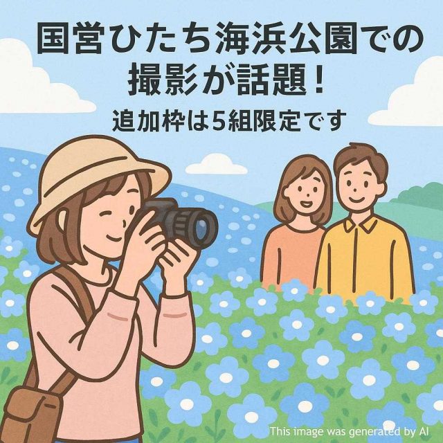 国営ひたち海浜公園での撮影が話題！追加枠は5組限定です