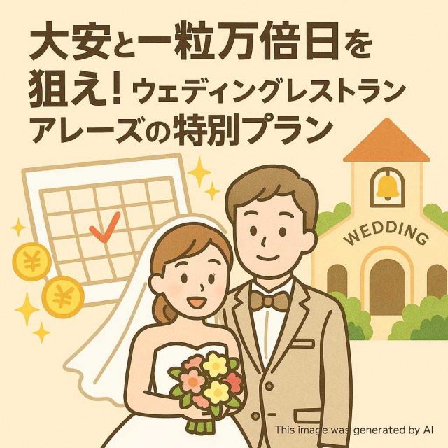 大安と一粒万倍日を狙え！ウェディングレストランアレーズの特別プラン