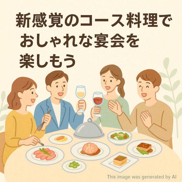 新感覚のコース料理でおしゃれな宴会を楽しもう
