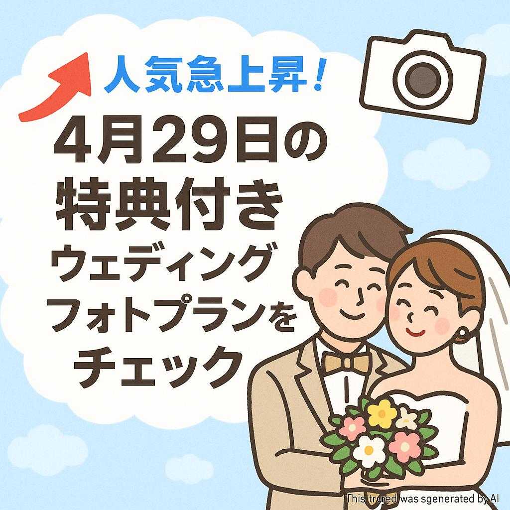 人気急上昇！4月29日の特典付きウェディングフォトプランをチェック