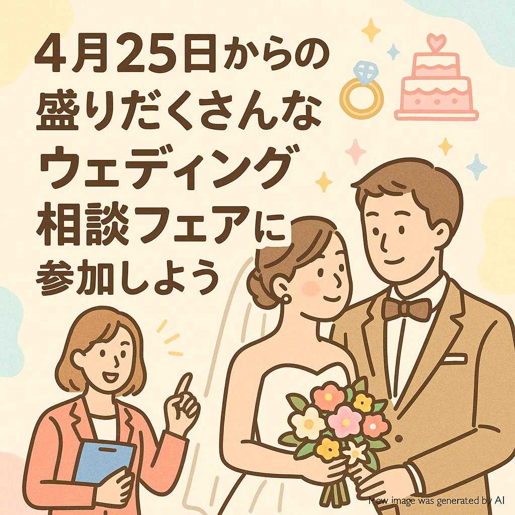4月25日からの盛りだくさんなウェディング相談フェアに参加しよう