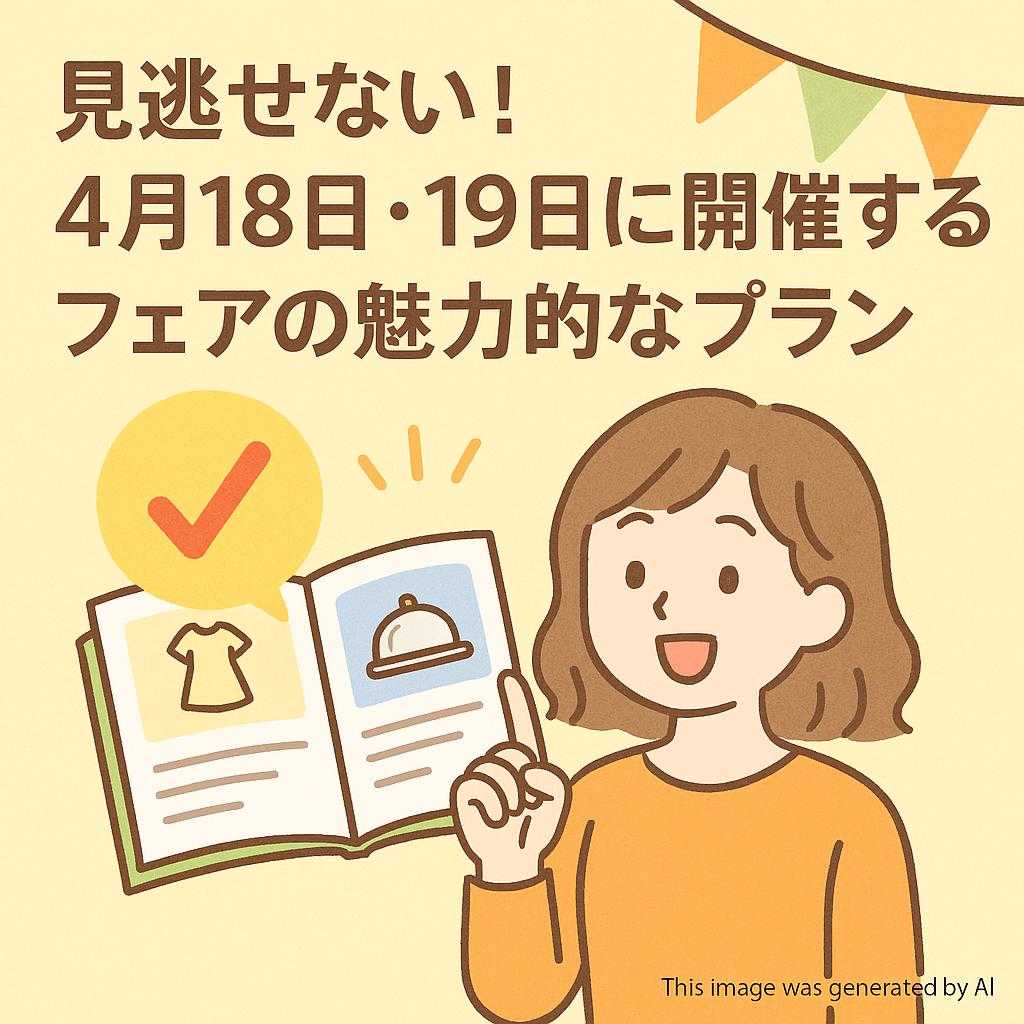 見逃せない！4月18日・19日に開催するフェアの魅力的なプラン