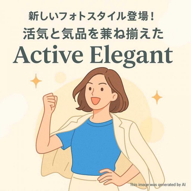新しいフォトスタイル登場！活気と気品を兼ね揃えたActive Elegant